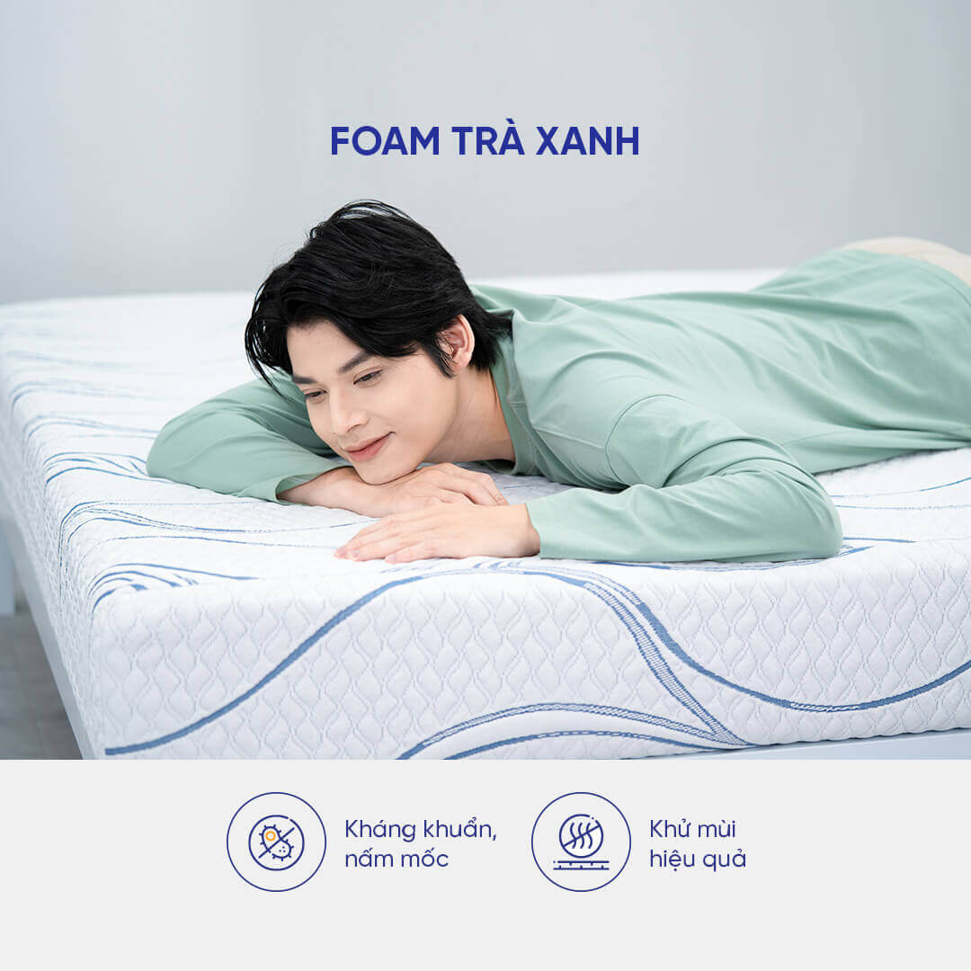 Nệm foam Goodnight Luna 3 vùng massage kháng khuẩn dày 20cm - Ảnh 5