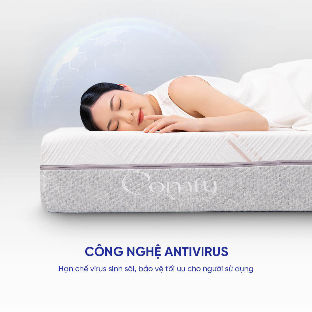 Nệm foam Comfy Lux 1.0 cao cấp kháng khuẩn kép dày 20cm - Ảnh 15