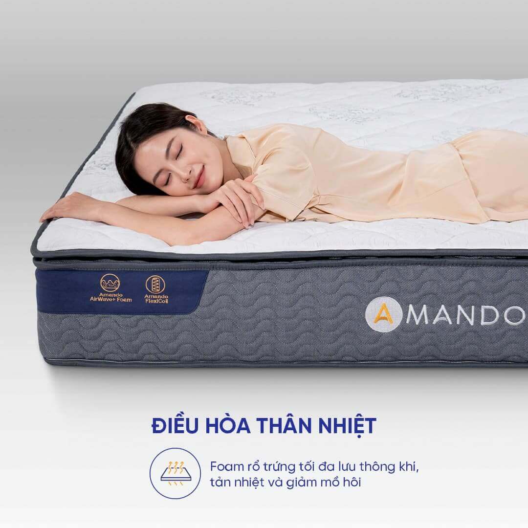 Nệm lò xo Amando Elite Original túi độc lập tiêu chuẩn khách sạn 5 sao dày 23cm (Mua 1 tặng 1 vui lòng LH nhân viên tư vấn) - Ảnh 4