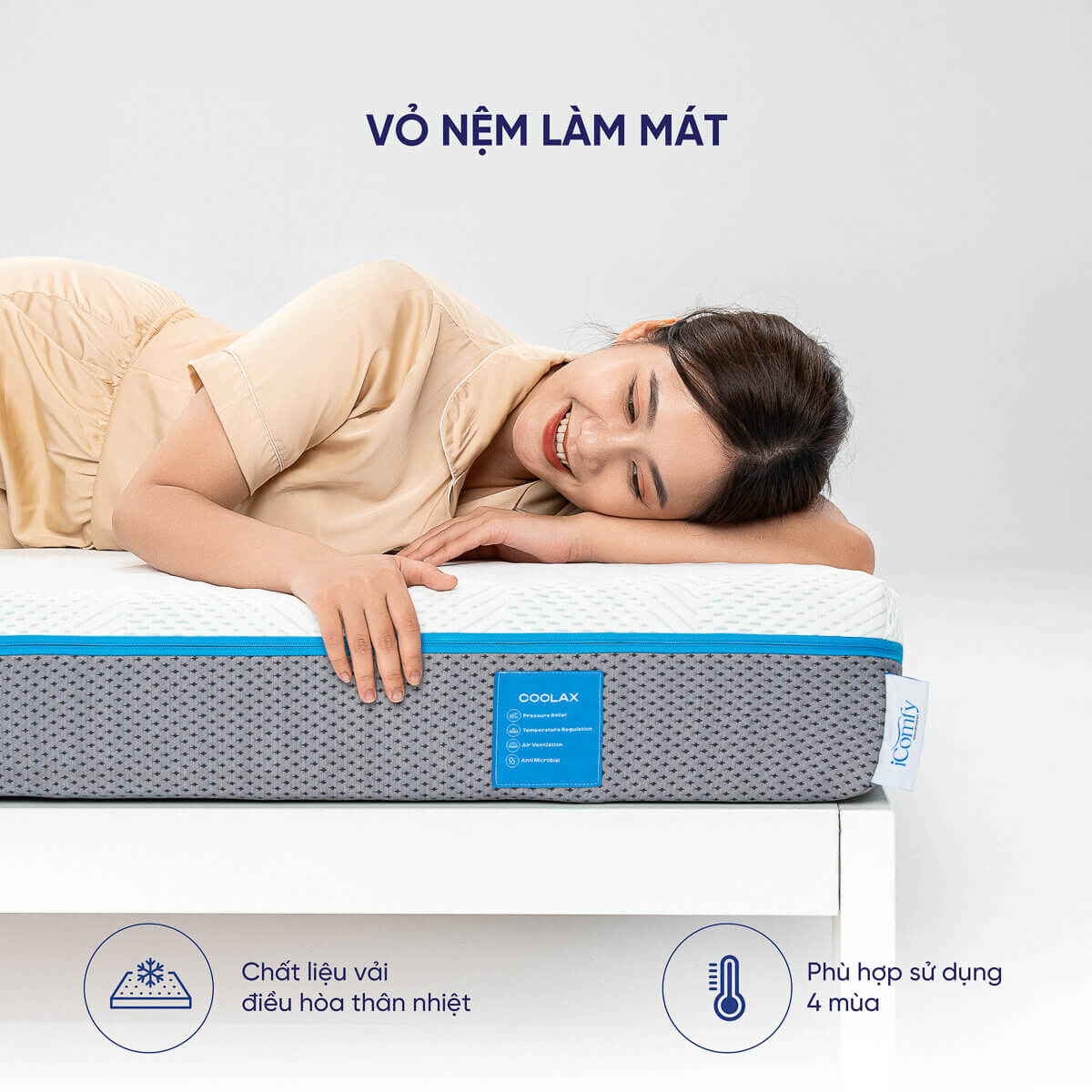 Nệm foam iComfy Coolax massage thoáng mát dày 15cm - Ảnh 4