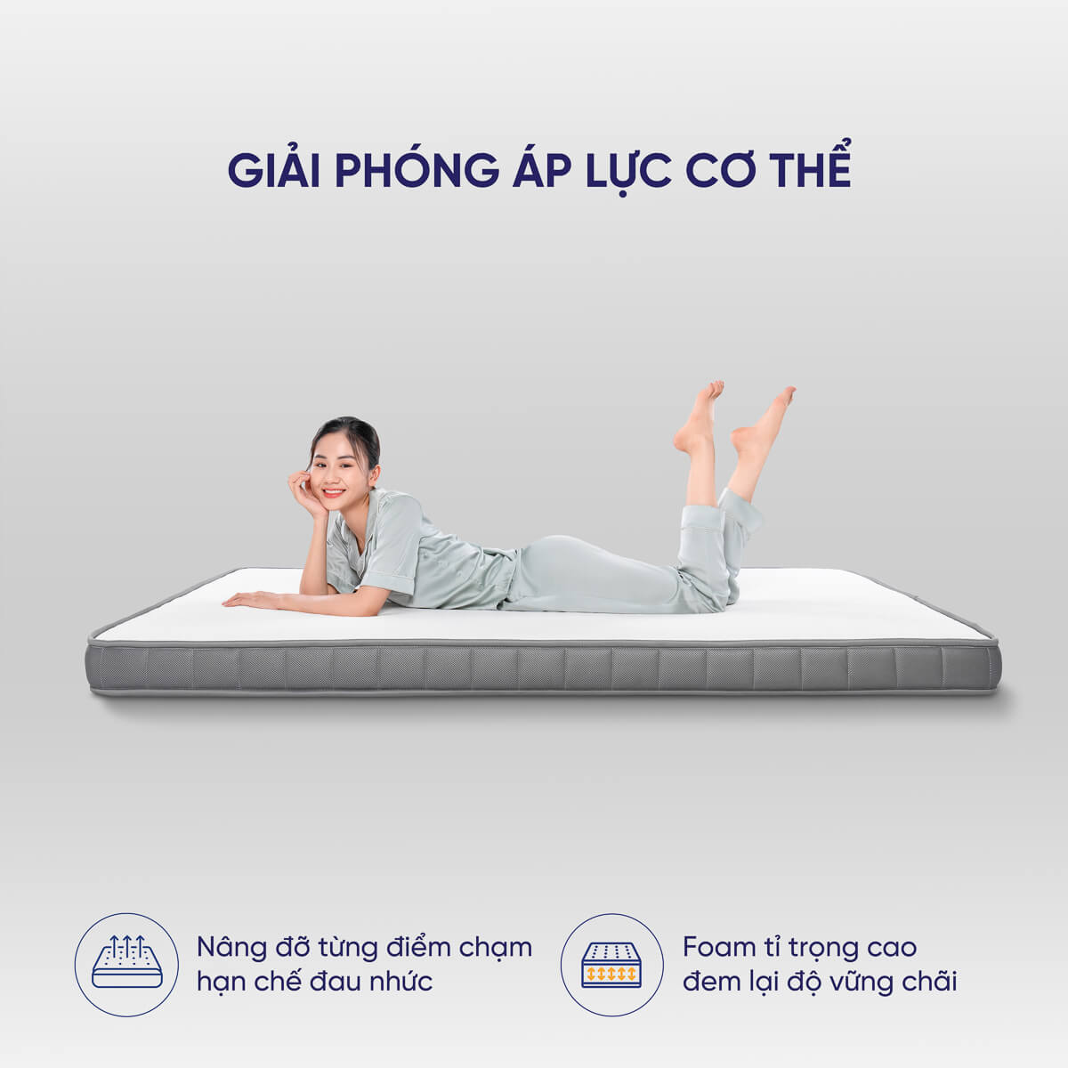 Nệm cao su đa tầng Goodnight Rena vững chắc, thông thoáng dày 10cm - Ảnh 5